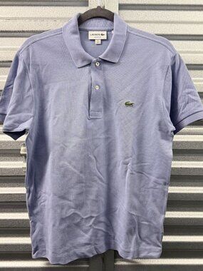 LACOSTE Lavender Crocodile Logo Short Sleeves Classic Fit Polo Sz S